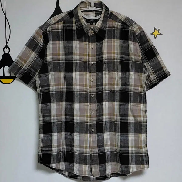 [BUNJANG] THIRD ROW Vintage Multi Check Short Sleeve Shirt L / [L] THIRD ROW 빈티지 멀티 체크 반팔 셔츠 (면 100%)