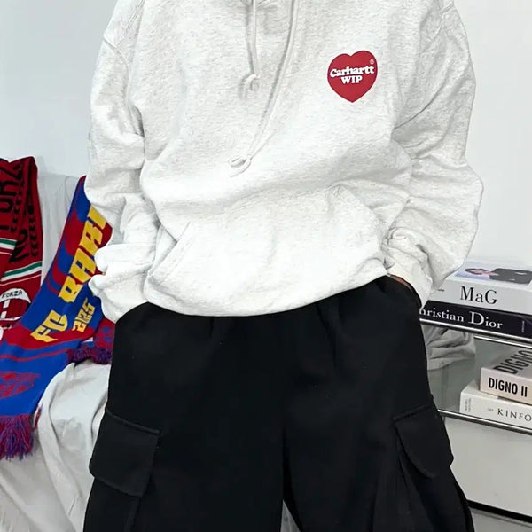 [BUNJANG] Carhartt WIP Heart Ash Heather Hoodie L / 칼하트 WIP 하트 에쉬 헤더 후드티 L