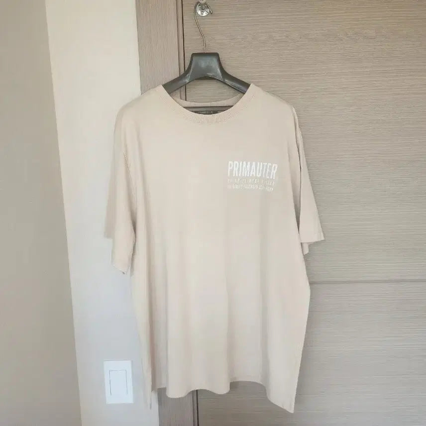 [BUNJANG] PRIMALTER Basic Half-Sleeve T-shirt Beige L / 프리마우터 반팔티셔츠 L사이즈