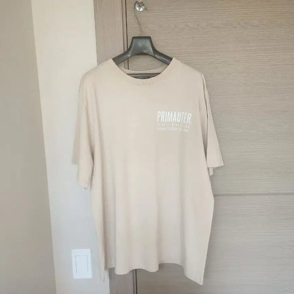 [BUNJANG] PRIMALTER Basic Half-Sleeve T-shirt Beige L / 프리마우터 반팔티셔츠 L사이즈