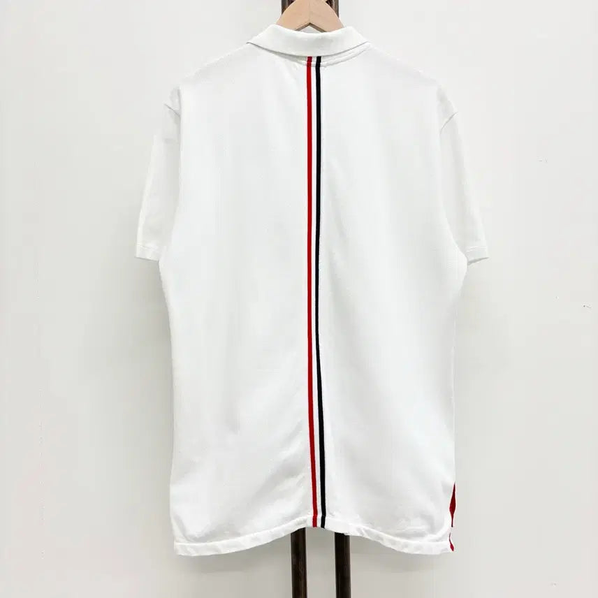 [BUNJANG] Thom Browne White Pique Polo Shirt / [5]톰브라운 백삼선 pk 카라티