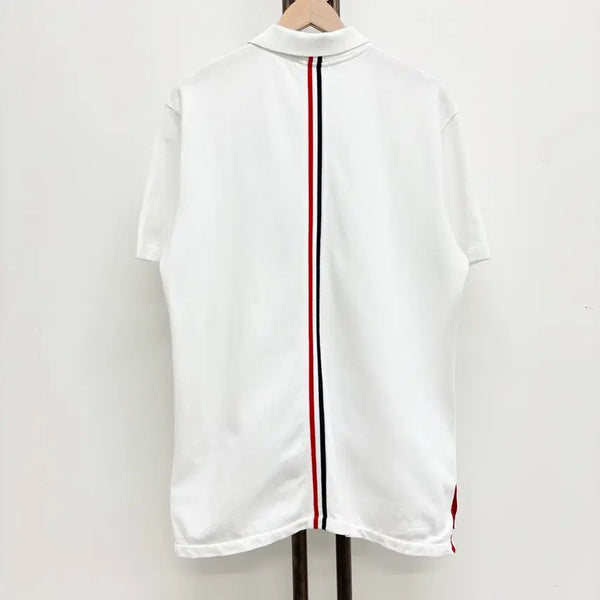 [BUNJANG] Thom Browne White Pique Polo Shirt / [5]톰브라운 백삼선 pk 카라티