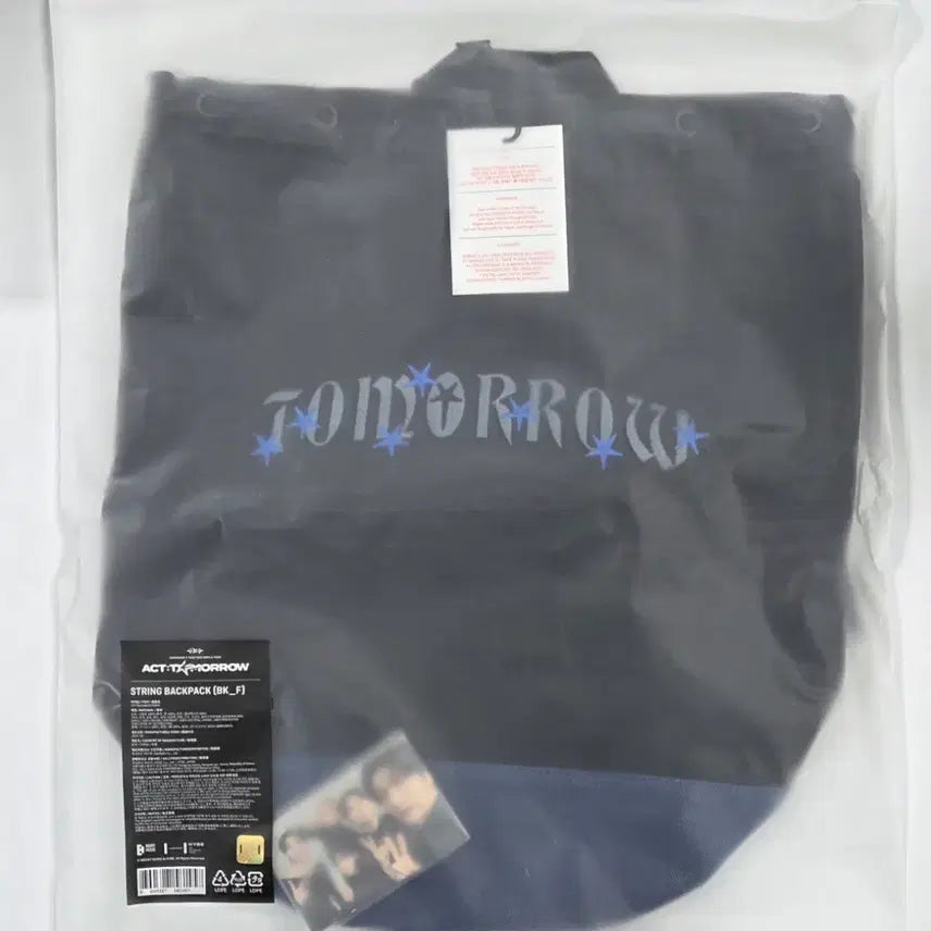 [BUNJANG] TXT ACT : TOMORROW Concert MD Black String Backpack / TXT 투바투 ACT : TOMORROW 콘서트 MD 블랙 스트링 백팩