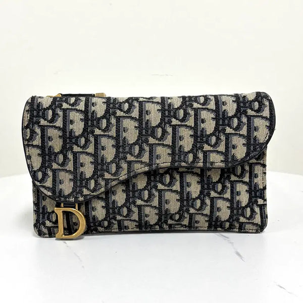 [BUNJANG] Dior Oblique Saddle Zipper Long Wallet / 디올 오블리크 새들 지퍼 장지갑