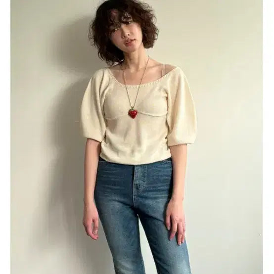 [BUNJANG] She's Cute Angel Knit Top / 쉬이즈큐트 엔젤 니트 angel knit top