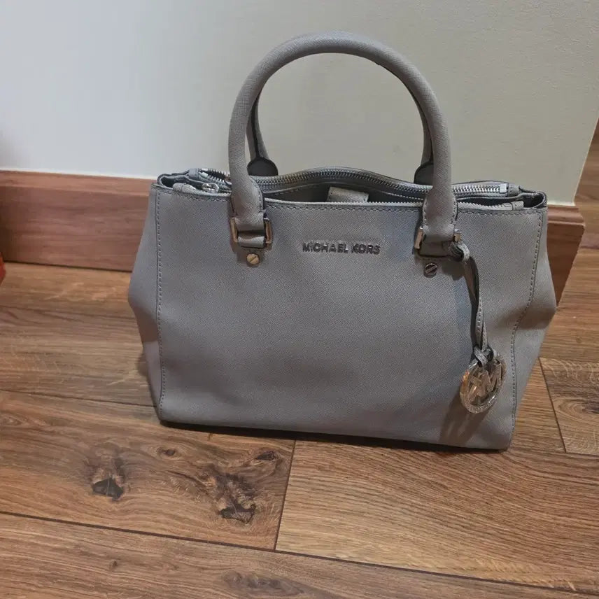 [BUNJANG] Michael Kors Saffiano Leather Satchel Bag Gray / 마이클코어스  그레이컬러 사피아노 가죽 사첼백