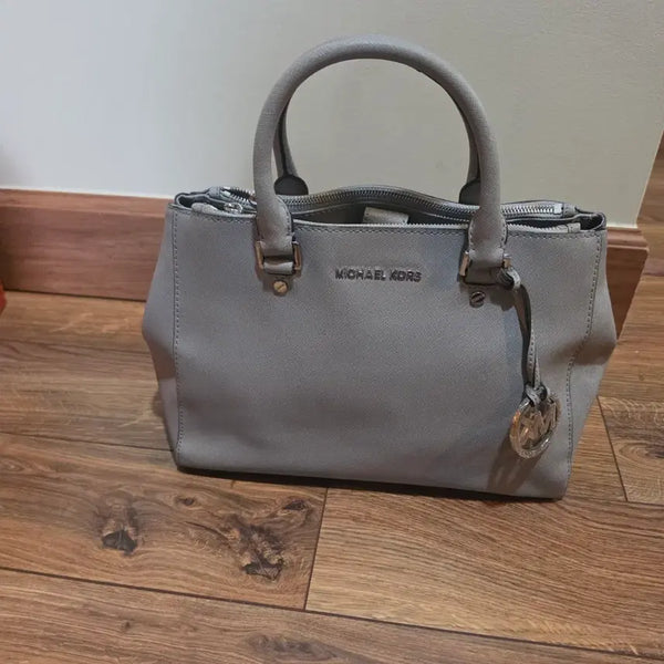 [BUNJANG] Michael Kors Saffiano Leather Satchel Bag Gray / 마이클코어스  그레이컬러 사피아노 가죽 사첼백