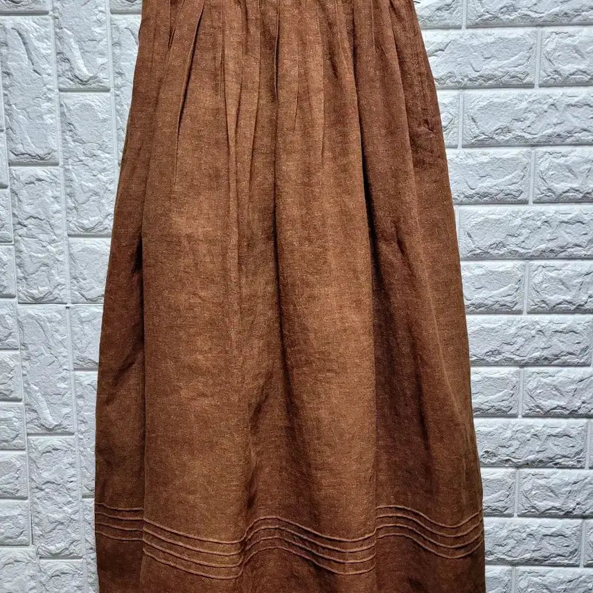 [BUNJANG] Natural Dye Cotton Linen Long Skirt / 천연염색 면.마 롱스커트