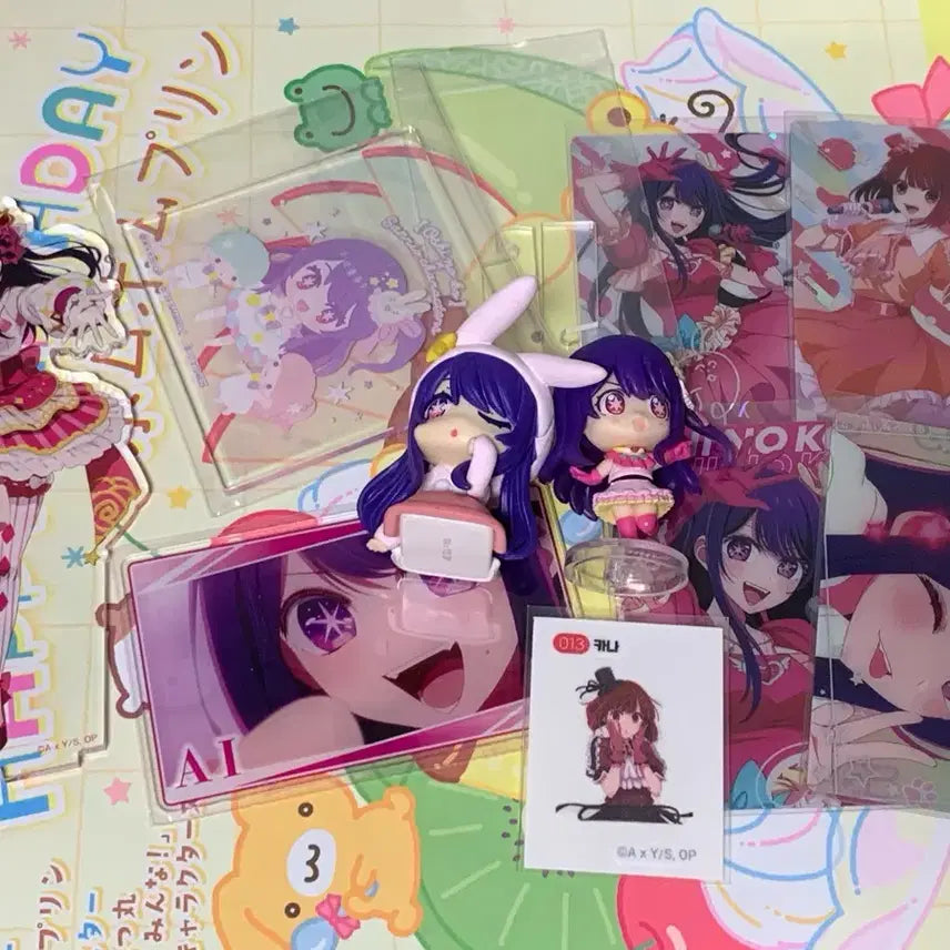 [BUNJANG] Oshi no Ko Hoshino Ai & Arima Kana Acrylic Stand, Card, Gacha, Figure Bundle / 최애의 아이 호시노 아이 아리마 카나 아크릴 웨하스카드 띠부씰 카드