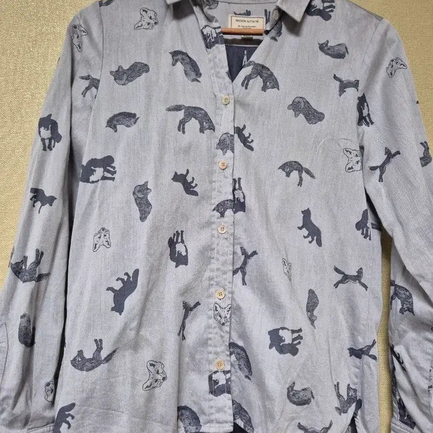 [BUNJANG] Maison Kitsuné Fox Printing Shirt / 메종키츠네 정품남방