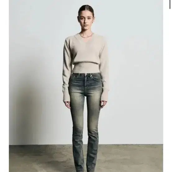 [BUNJANG] Bohemian Seoul High-Waisted Straight Fit Jeans / 보헤미안서울 하이웨스트 스트레이트 핏 바지 새상품