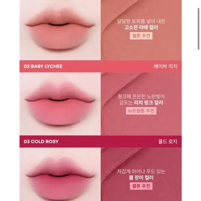[BUNJANG] Tonymoly Velvet Blurring Lip Tint (01 Toffee Latte, 02 Baby Rich) / (새상품)토니모리 벨벳 블러링 립 틴트(01토피라떼,02베이비리치)