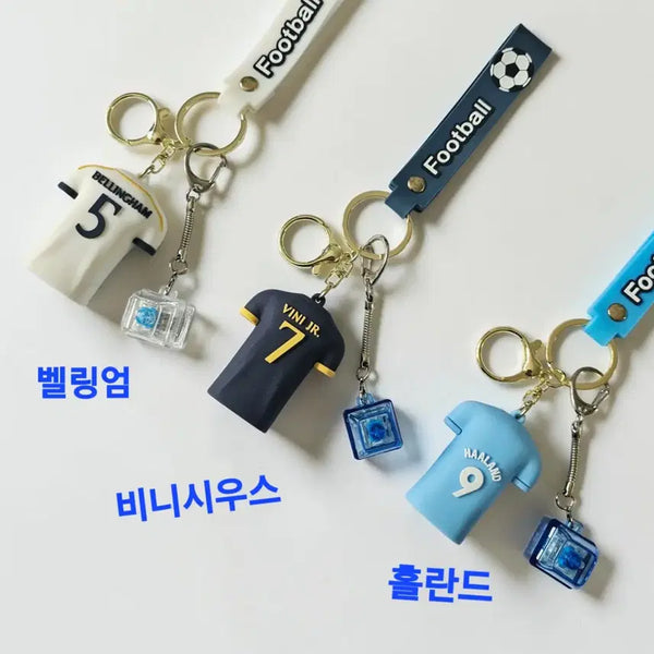[BUNJANG] Football Jersey Keychain + LED Keycap Keychain / 해외축구유니폼키링+LED1구키캡키링