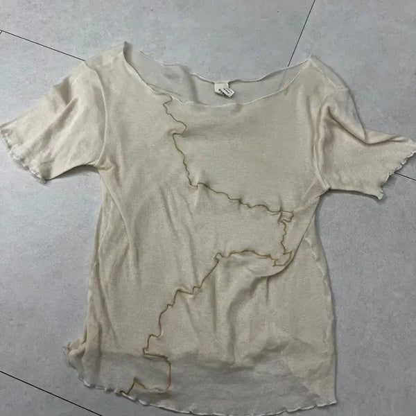 [BUNJANG] Base Range Short Sleeve T-Shirt XS Ivory / 베이스레인지 반팔 xs