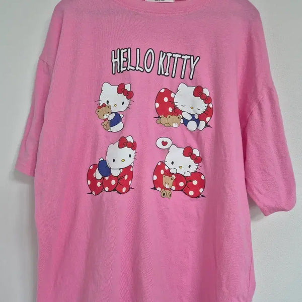 [BUNJANG] Hello Kitty Pink Short Sleeve T-Shirt / 헬로키티 핑크 반팔 티셔츠