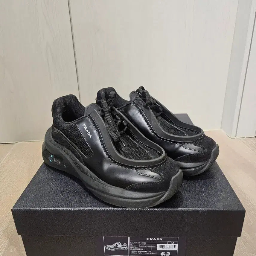 [BUNJANG] Prada Bike Fabric Suede Sneakers Black / 프라다 바이크 패이브릭 스웨이드스니커즈
