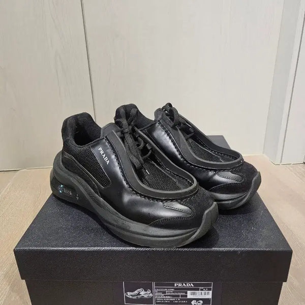 [BUNJANG] Prada Bike Fabric Suede Sneakers Black / 프라다 바이크 패이브릭 스웨이드스니커즈