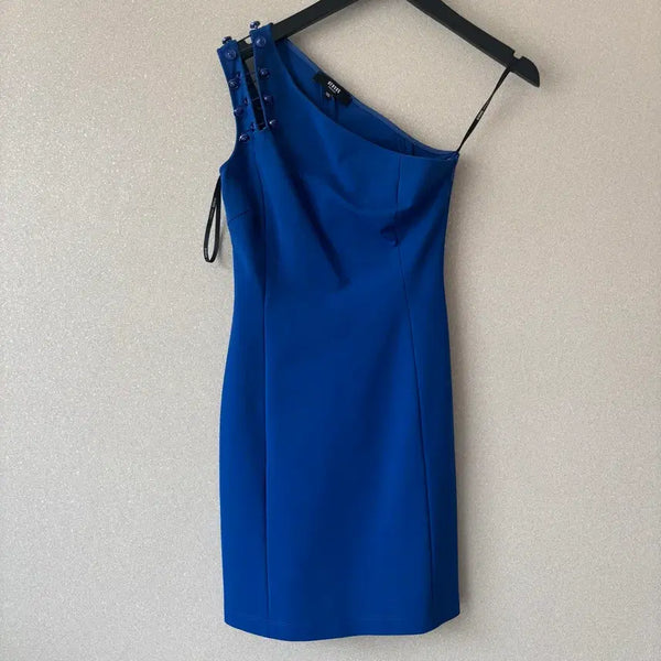 [BUNJANG] Versace Versus Blue Safety Pin Detail Bodycon Dress Size 36 / [정품] Versace Versus 베르사체 원피스 블루 36