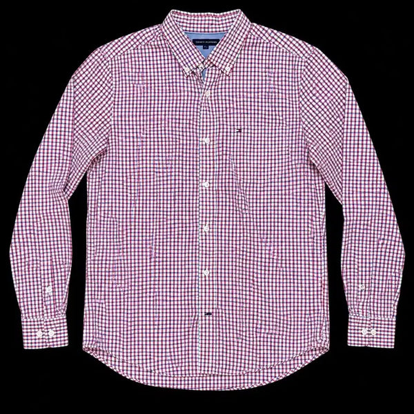 [BUNJANG] Tommy Hilfiger Men's/Unisex Custom Fit Checkered Shirt / 타미힐피거 남여공용 S-M 체크 셔츠 여름 봄 남방 정장