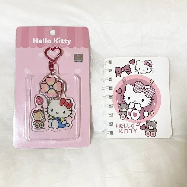 [BUNJANG] Kitty Clover Spinner Keyring & Notebook Set / 키티 클로버 스피너 키링 수첩 미개봉