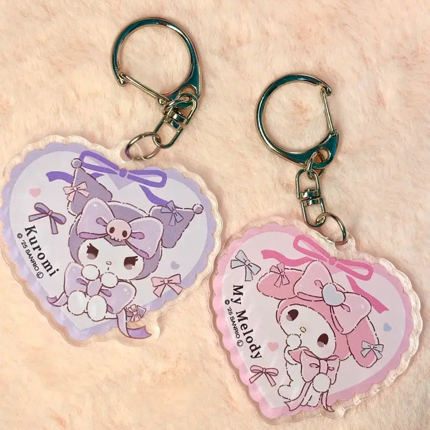 [BUNJANG] Sanrio My Melody Kuromi Ribbon Series Keychain Set / 산리오 마이멜로디 쿠로미 리본 시리즈 키링