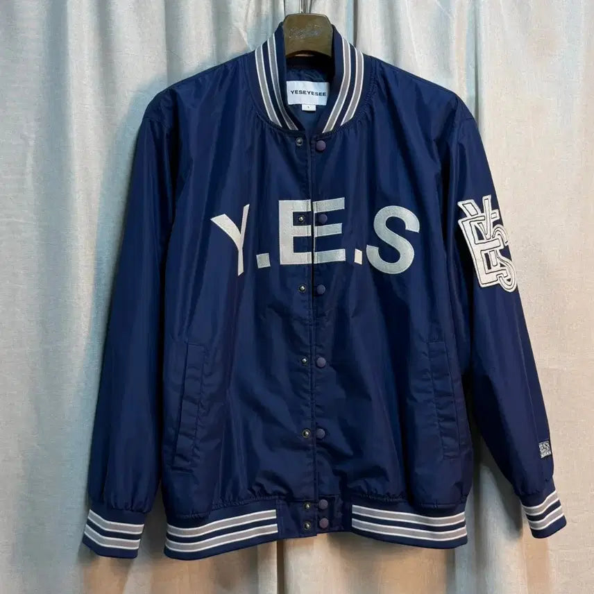 [BUNJANG] YESEYESEE Stadium Jacket Navy / [L] 예스아이씨 YESEYESEE스타디움 자켓 항공점퍼