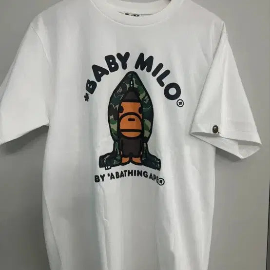 [BUNJANG] BAPE Baby Milo Short Sleeve T-Shirt White L / 베이프 베이비마일로 반팔 티셔츠 화이트 L