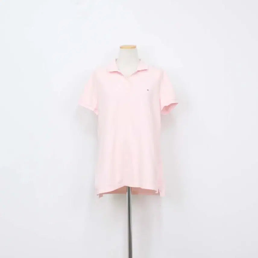[BUNJANG] Tommy Hilfiger Women's Casual PK Short Sleeve Polo Shirt - Light Pink, Size L / [정품] 타미힐피거 여성 캐주얼 PK 반팔 카라 티셔츠 L 정인샵