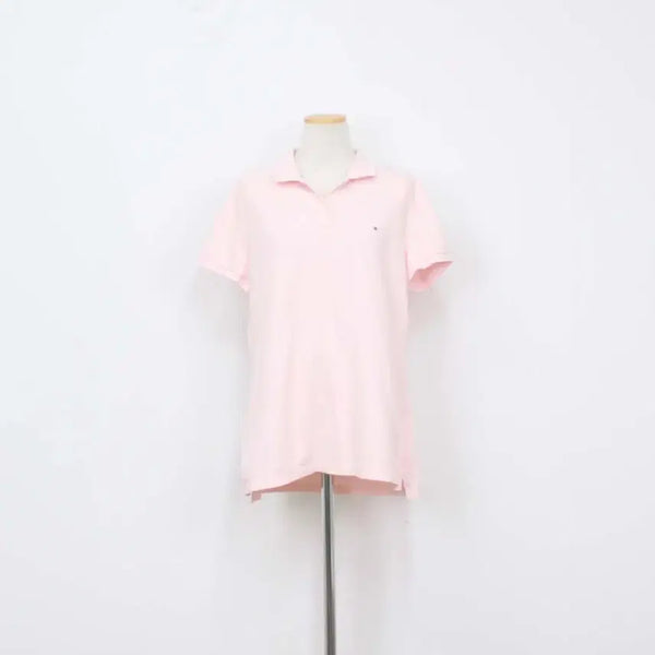 [BUNJANG] Tommy Hilfiger Women's Casual PK Short Sleeve Polo Shirt - Light Pink, Size L / [정품] 타미힐피거 여성 캐주얼 PK 반팔 카라 티셔츠 L 정인샵