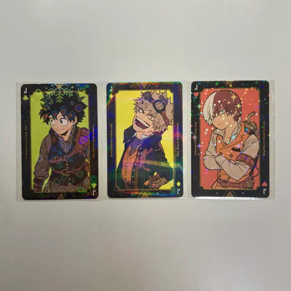 [BUNJANG] My Hero Academia Original Art Exhibition Gold Foil Trump Cards Set (3 Cards) / 히로아카 원화전 금박 트럼프 카드 3장 일괄 신호등조
