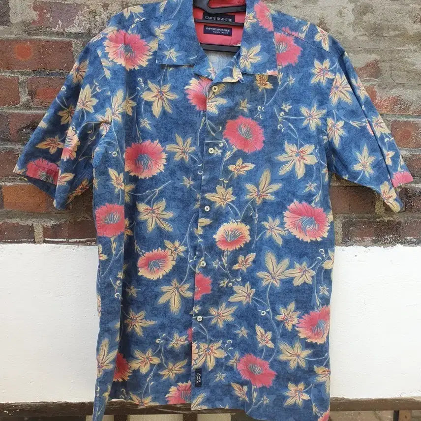 [BUNJANG] Carte Blanche Old Flower Hawaiian Shirt / 올드 플라워 하와이언 셔츠[MADE IN FRANCE]