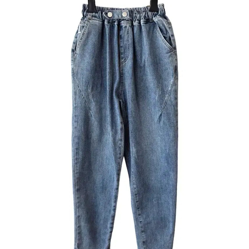 [BUNJANG] Unisex Banding Baggy Denim Pants / XS/ 밴딩 배기 데님팬츠