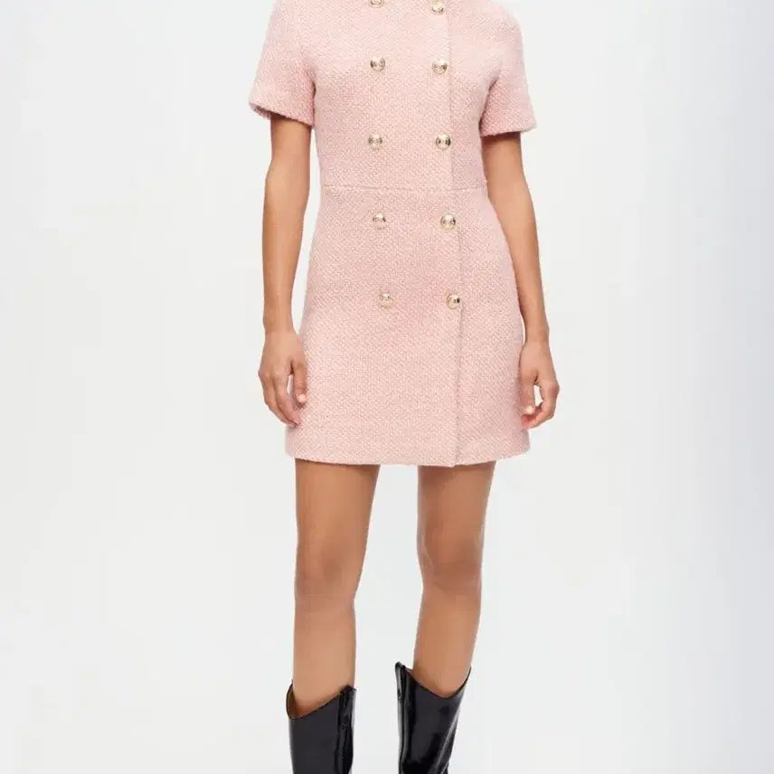 [BUNJANG] Maje Pink Tweed Dress Size 38 / 마쥬 원피스 새상품 38 사이즈