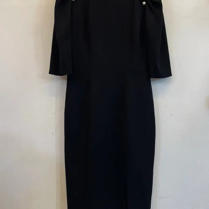 [BUNJANG] MOJO.S.P.E.N Pearl Black Short-Sleeve Dress Size 66 / 모조에스핀 진주 반팔블랙원피스66:)정가59만원 정장하객룩상견례오피스룩