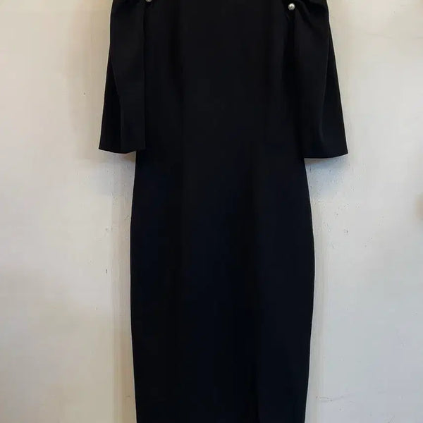 [BUNJANG] MOJO.S.P.E.N Pearl Black Short-Sleeve Dress Size 66 / 모조에스핀 진주 반팔블랙원피스66:)정가59만원 정장하객룩상견례오피스룩