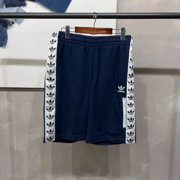 [BUNJANG] Adidas Street Bandon Flame Sideline Track Shorts (32-34 Inch) / (32~34인치) 아디다스 스트릿 밴딩 불꽃 사이드라인 트랙 숏팬츠