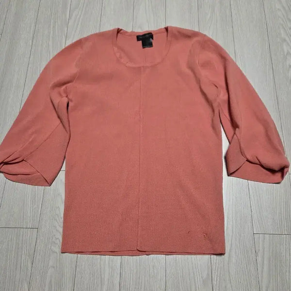 [BUNJANG] Coral 7/10 Sleeve Knit Cardigan / 코랄색 7부 니트 가디건