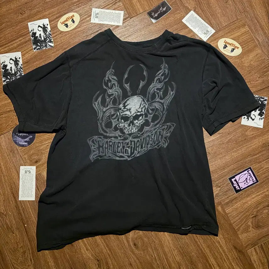 [BUNJANG] Harley Davidson Skull Print T-Shirt / HARLEY DAVIDSON 스컬 프린팅 티셔츠