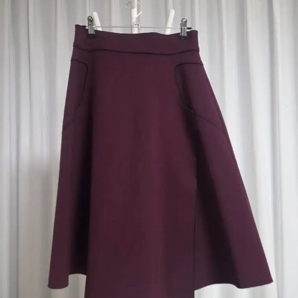 [BUNJANG] MICHAA Burgundy A-Line Midi Skirt / 미샤 버건디 A라인 미디 스커트