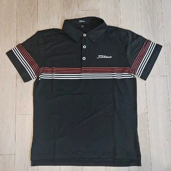 [BUNJANG] Titleist Black Color-Block Short-Sleeve Golf Wear Polo Shirt / 타이틀리스트 블랙 배색 반팔 골프웨어 95 가슴단면 97
