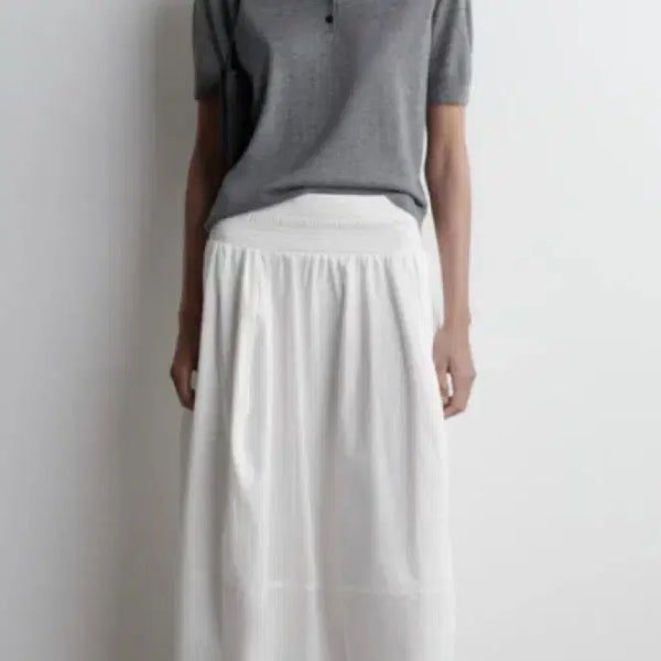 [BUNJANG] COS Smoking Panel Midi Skirt White S / COS 코스 스모킹 패널 미디스커트 화이트 S 스몰