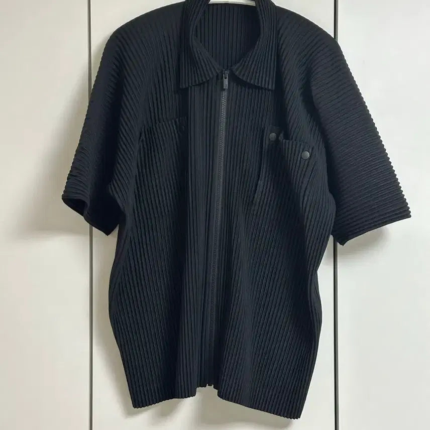 [BUNJANG] Homme Plissé Flip Pocket Shirt Black Size 3 / 옴므플리세 플립포켓 셔츠 블랙 3사이즈