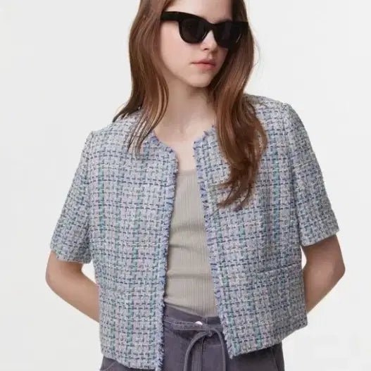 [BUNJANG] Atelier Vanessa Bruno Half Sleeve Tweed Jacket / 아떼 바네사브루노 하프슬리브 트위드 자켓 38사이즈 정품
