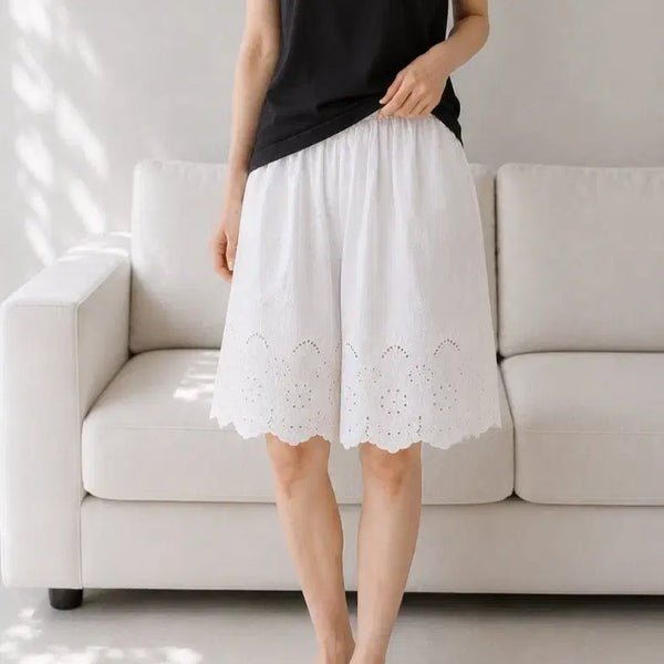 [BUNJANG] Punch Lace Underpants White / 펀칭 레이스 속바지 화이트
