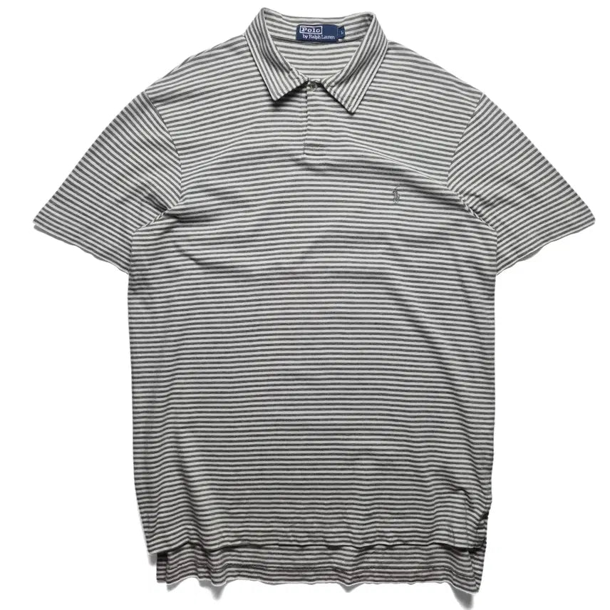 [BUNJANG] Polo Ralph Lauren Cotton Stripe Collar T-Shirt - Size L / [3일간 20%할인] [L] 폴로 랄프로렌 코튼 스트라이프 카라티