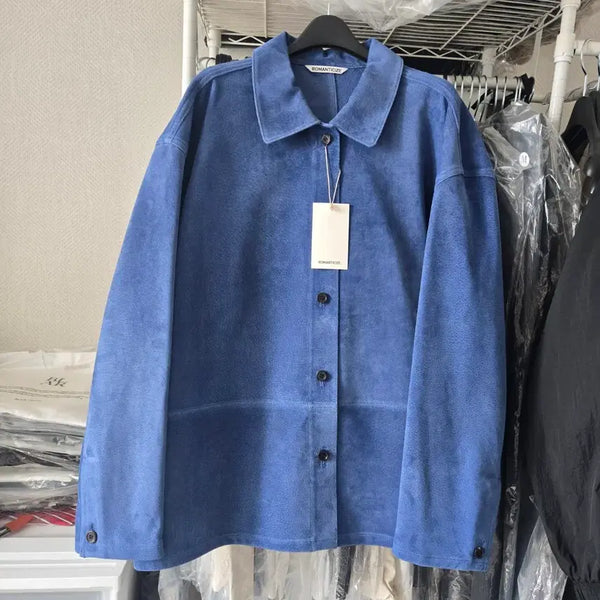[BUNJANG] ROMANTISIZE Genuine Leather Suede Shirt Jacket / [로맨티사이즈] 돈피셔츠 자켓