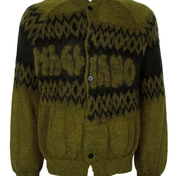 [BUNJANG] Mariano Rave Yellow Mohair Wool Cardigan / (L) 마리아노 레이브옐로우 크리스마스 모헤어 울 가디건