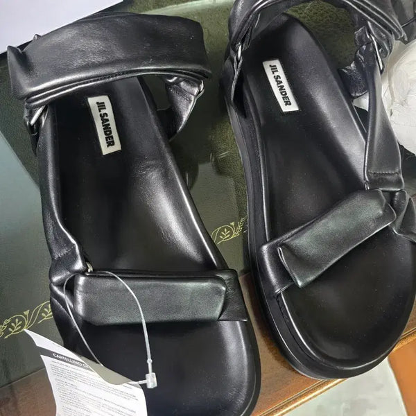 [BUNJANG] Jil Sander Black Leather Sandals / 질샌더 블랙 가죽 샌들