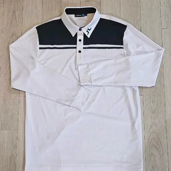 [BUNJANG] J.LINDEBERG Men's Long-Sleeve Polo Shirt White / J.LINDEBERG 제이린드버그 긴팔 화이트 카라티 105