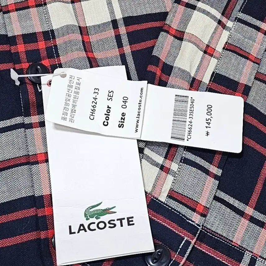 [BUNJANG] Lacoste Men's Cotton Long-Sleeve Shirt L (100) / (새상품/L)라코스테 셔츠 100 남성 긴팔 코튼 셔츠 남방 폴로셔츠
